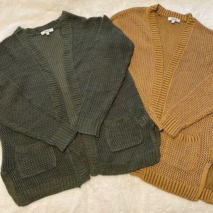 Mudd Open Front Open Crochet Cardigans